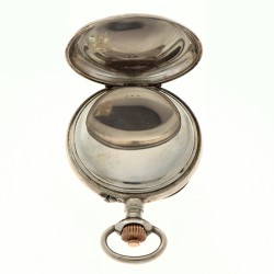 Breveté SGDG - zilveren kast - Heren zakhorloge met stopwatch functie.