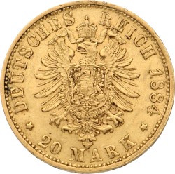 German States. Hamburg. 20 Mark. 1884.