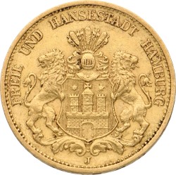 German States. Hamburg. 20 Mark. 1884.