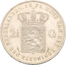 2½ Gulden. Willem III. 1871. UNC -.