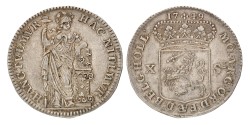 Halve Generaliteitsgulden van X stuiver. Holland. 1749. AU 53.