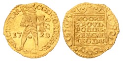 Gouden Dukaat 'Vliegent hart'. Utrecht. 1729. MS 63