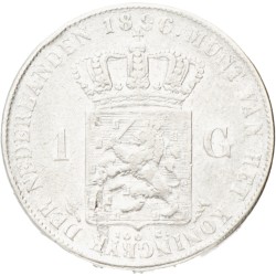 1 Gulden. Wilhelmina. 1896. XF details.