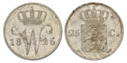 25 Cent. Willem I. 1826 U. MS 61.