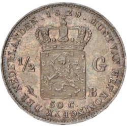 ½ Gulden. Willem I. 1829(/23?) B. UNC details.
