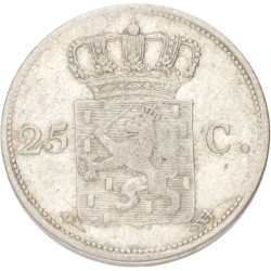 25 Cent. Willem I. 1819. AU details.