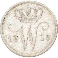 25 Cent. Willem I. 1819. AU details.