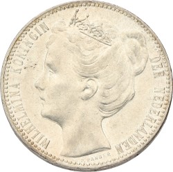 1 Gulden. Wilhelmina. 1898. Zeer Fraai.