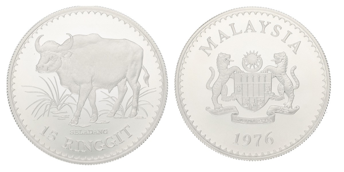 Malaysia. Agong VI. 15 Ringgit 'Conservation Series'. 1976.