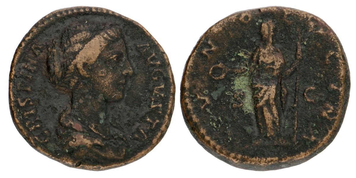Roman Empire. Crispina. Dupondius. ND (183).