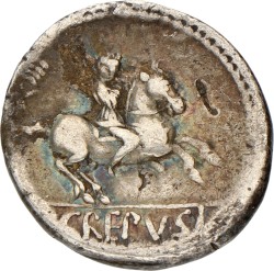 Roman Republic. P. Crepusius. Denarius. ND (82 BC).