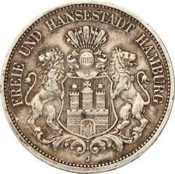 German states. Hamburg. 5 Mark. 1894 J.