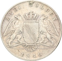 German states. Baden. Leopold. 2 Gulden. 1846.