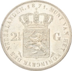2½ gulden. Willem III. 1871. Zeer Fraai / Prachtig.