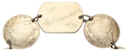 Phillipines. 1945. Coin bracelet of Australian coins - With 'Philippines 1945' inscribed.