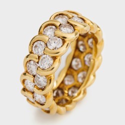 Parure Patek Philippe 18K geelgouden alliance ring bezet met ca. 3.30 ct. diamant.