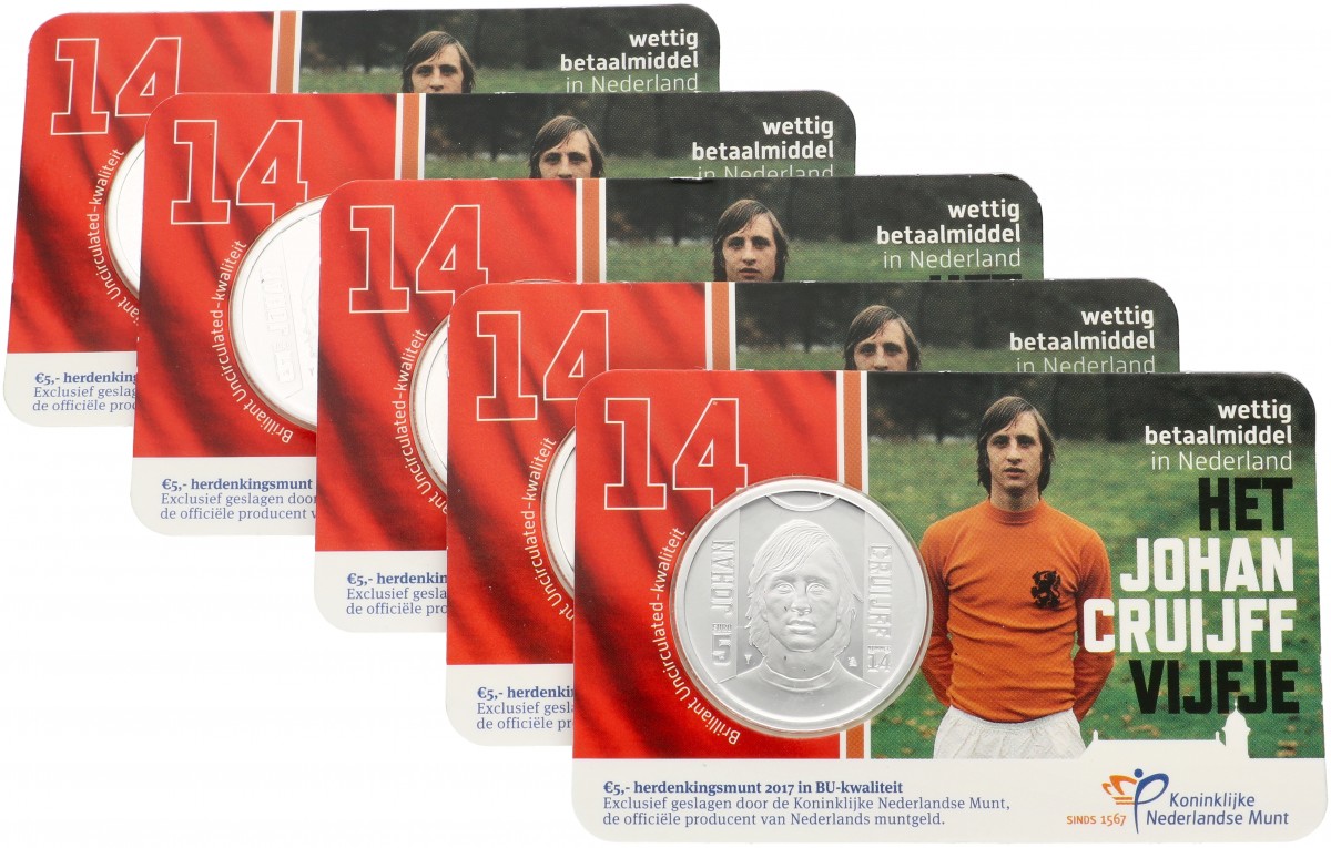 Nederland. Lot (5) Johan Cruijff Vijfje. 2017.