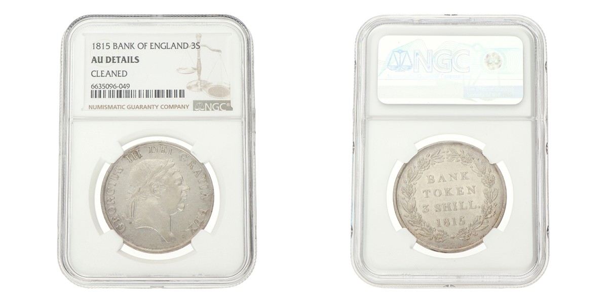 Great Britain. Bank of England. George III. 3 Shillings - Bank token. 1815.