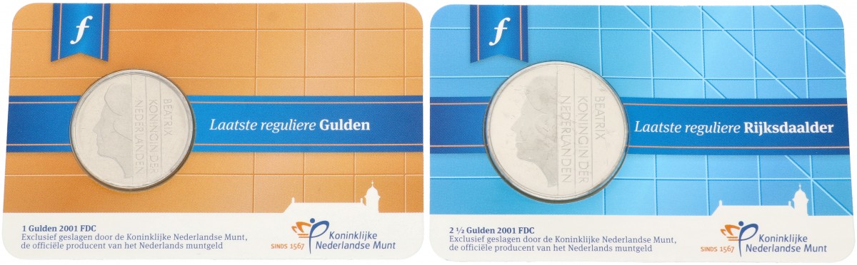 Nederland. Lot (2) Laatste gulden en rijksdaalder. 2001.