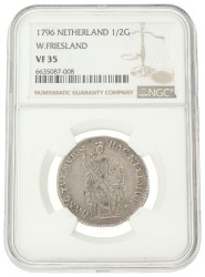 Halve Generaliteitsgulden van 10 stuiver. West-Friesland. 1796. VF 35.