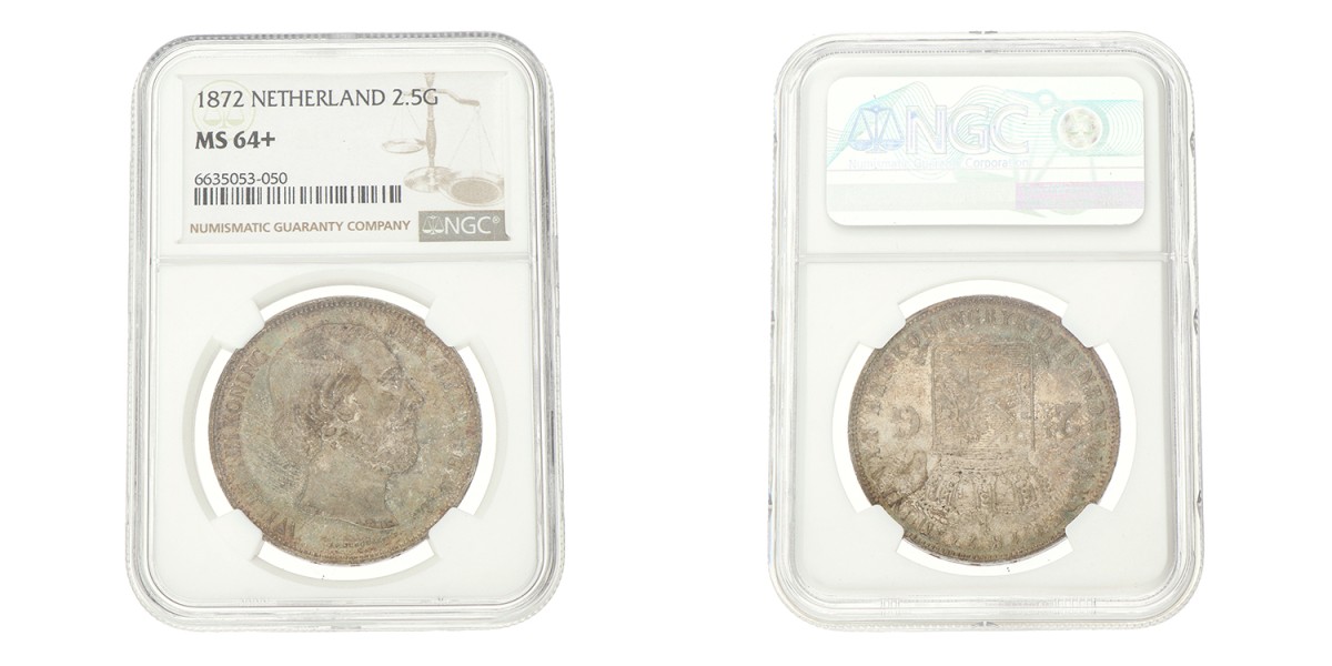 2½ Gulden. Willem III. 1872. MS 64+