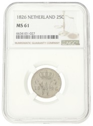 25 Cent. Willem I. 1826 U. MS 61.