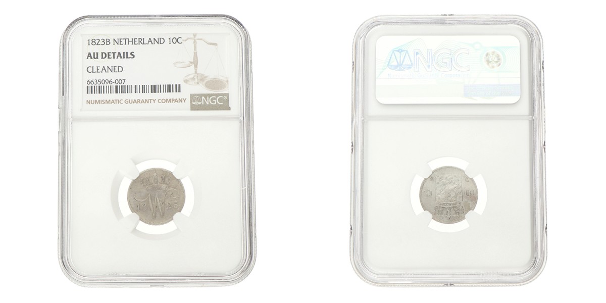 10 Cent. Willem I. 1823 B. AU details.