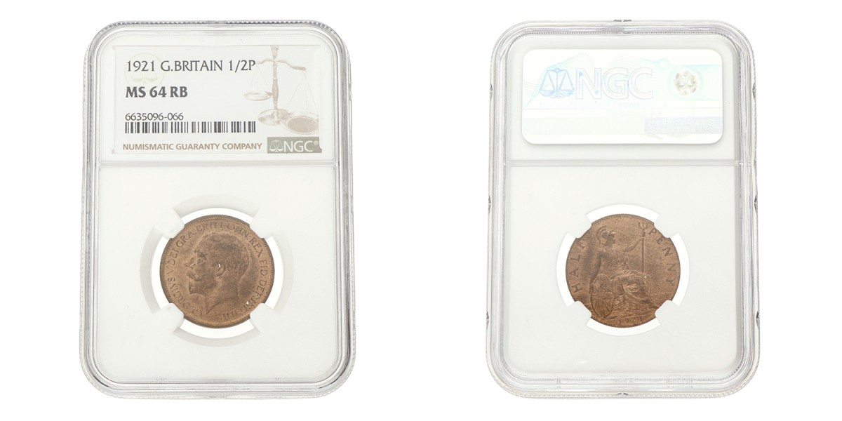 Great Britain. George V. ½ Penny. 1921.
