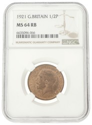 Great Britain. George V. ½ Penny. 1921.