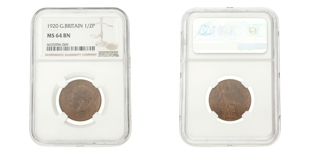 Great Britain. George V. ½ Penny. 1920.