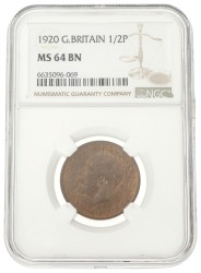 Great Britain. George V. ½ Penny. 1920.