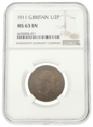 Great Britain. George V. ½ penny. 1911.