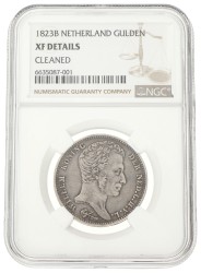 1 Gulden. Willem I. 1823 B. XF details.