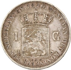 1 Gulden. Willem I. 1840. Zeer Fraai -.