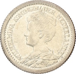 ½ Gulden. Wilhelmina. 1913. UNC.