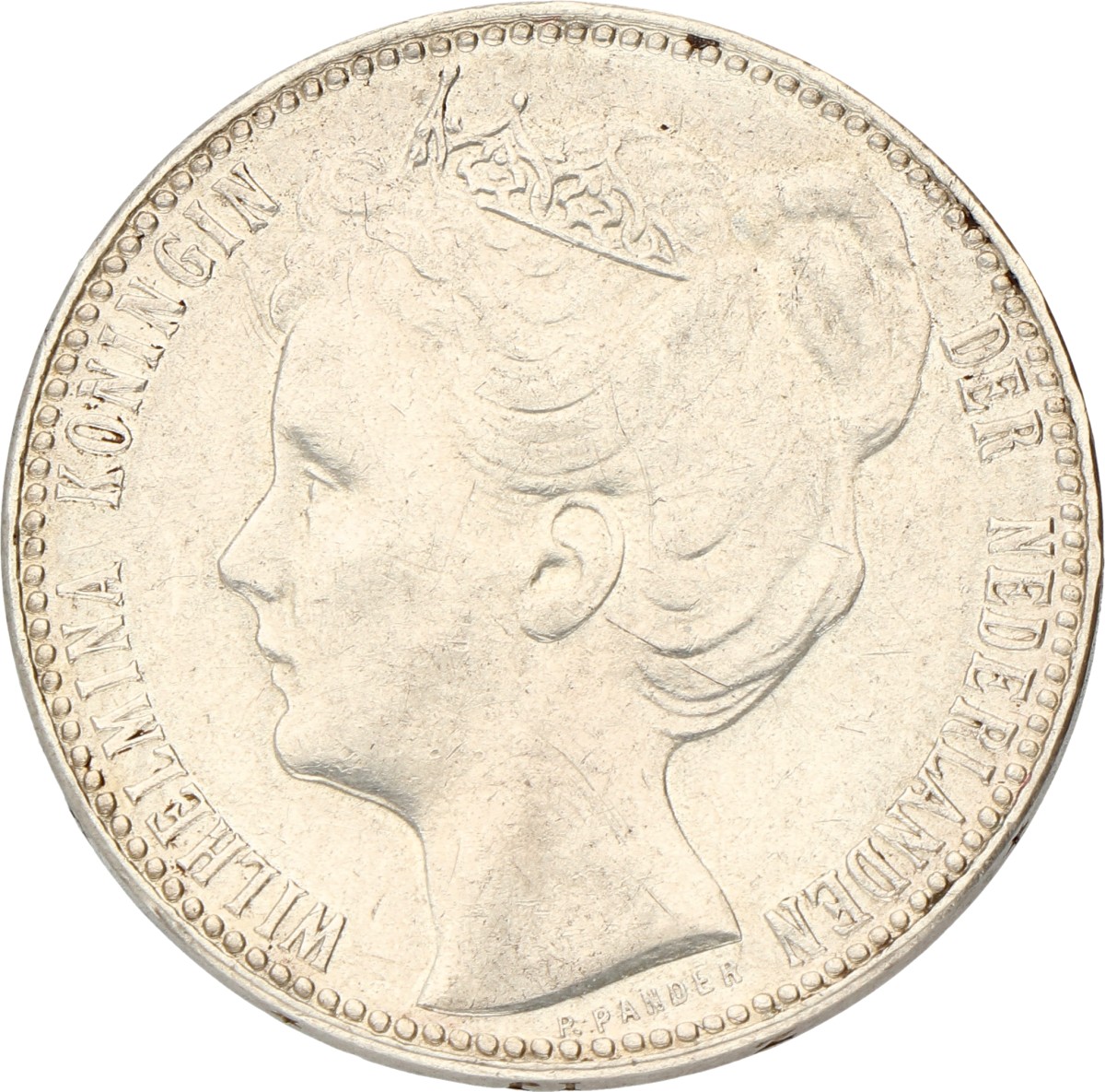 1 Gulden. Wilhelmina. 1904. UNC.