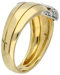 Damiani 18K geelgouden ring met halve maan bezet met ca. 0.46 ct. diamant.