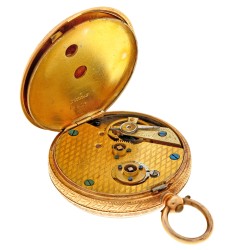 No Reserve - Zakhorloge 14K. goud, cilindergang - unisexzakhorloge - handopwindbaar - ca. 1875.