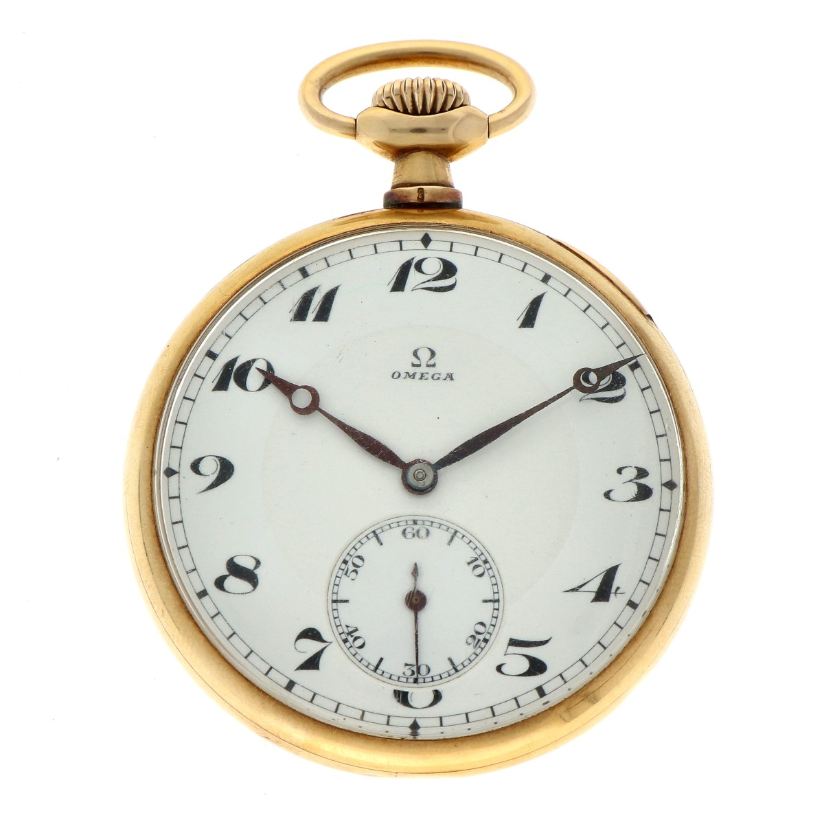 No Reserve - Omega 14K. - Heren zakhorloge-  ca. 1916.