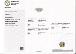 IGI-gecertificeerde 18K witgouden entourage ring bezet met centrale diamant van ca. 1.15 ct. 