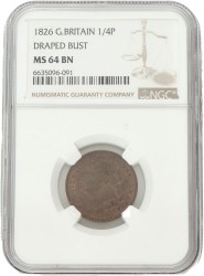 Great Britain. George IV. Farthing - Draped bust. 1826.