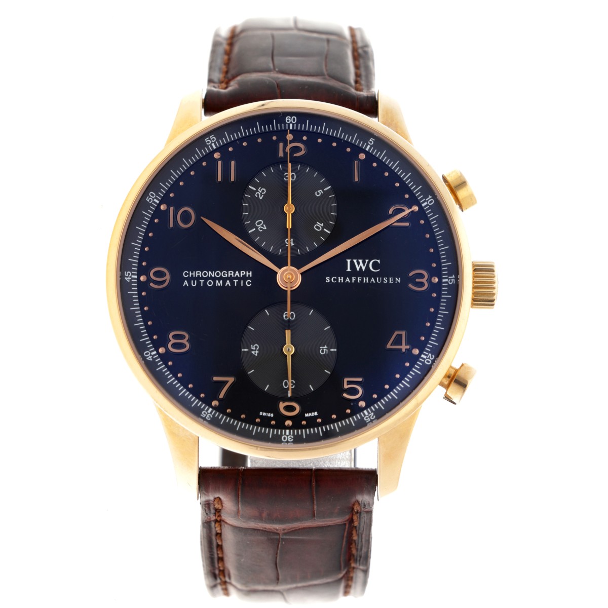 No Reserve - IWC Portuguese Chronograph 18K. 3714 - Herenhorloge.