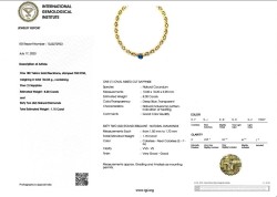 Gecertificeerd 18K geelgouden choker collier met natuurlijke saffier en diamant.