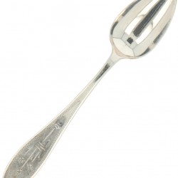 (6) delige set koffielepels zilver.