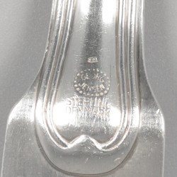 Georg Jensen 8-delige set vismessen, model Old Danish, zilver.