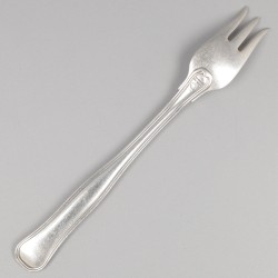 Georg Jensen 8-delige set oestervorkjes, model Old Danish, zilver.