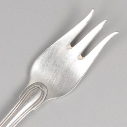 Georg Jensen 8-delige set oestervorkjes, model Old Danish, zilver.