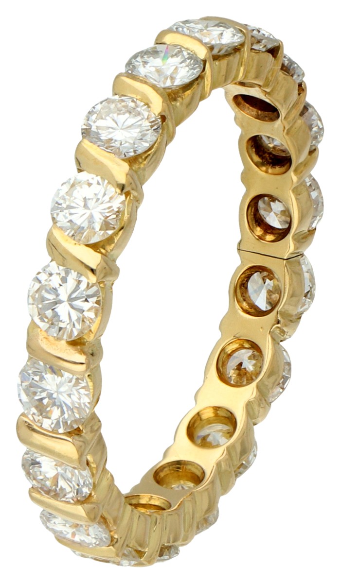 Franse 18K geelgouden alliance ring bezet met ca. 2.26 ct. diamant.