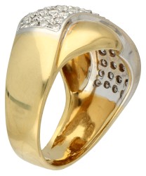 18K Geelgouden ring bezet met ca. 0.75 ct. diamant.