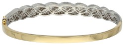 18K Bicolor gouden bangle armband bezet met ca. 2.80 ct. diamant.